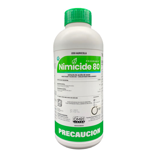 Progranic Nimicide 80 Extracto de Aceite de Neem Control Plagas OMRI 1 Litro